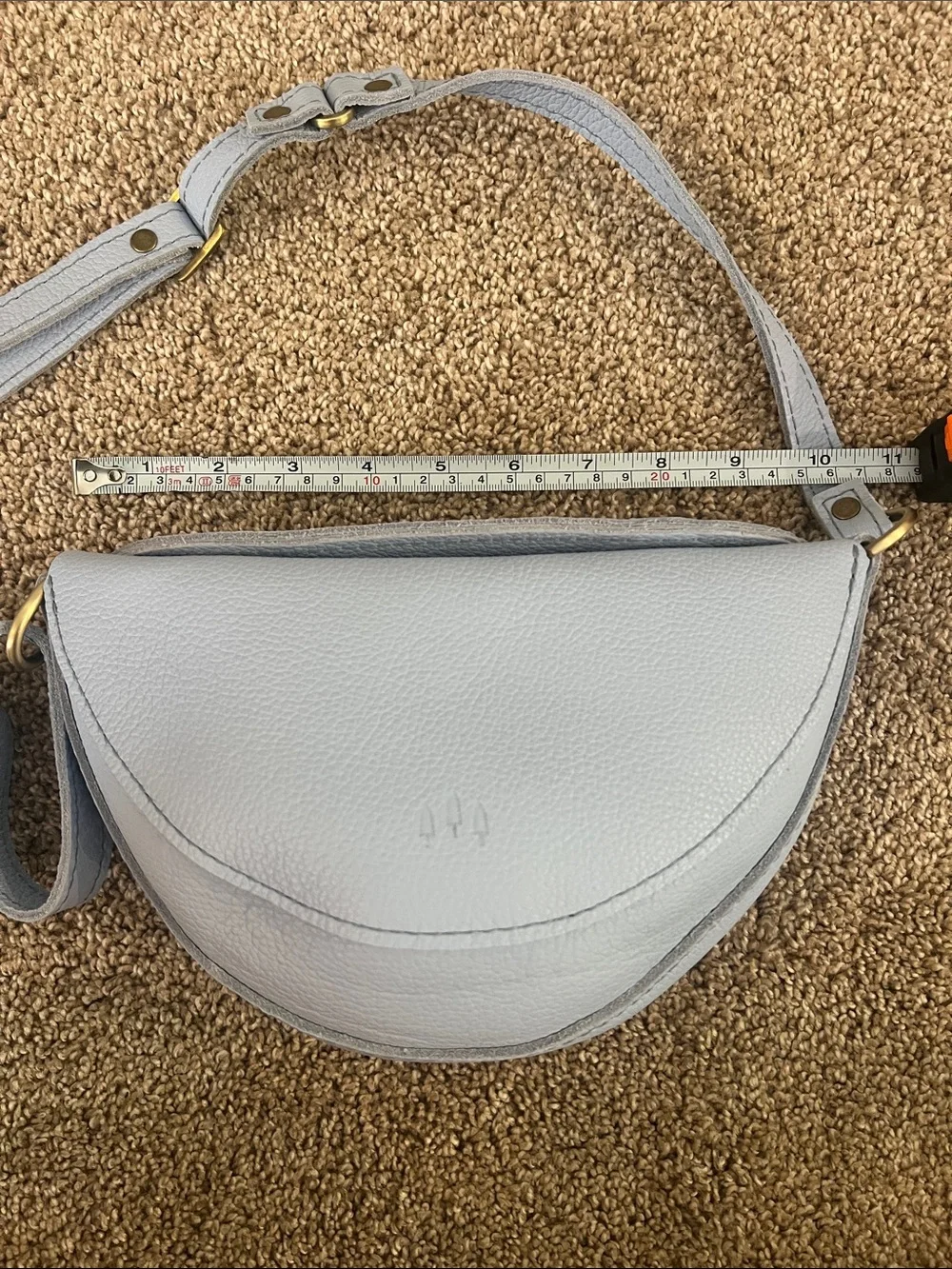 Portland Leather Light Blue Women's Crossbody Saddle Bag - Picture 6 of 8